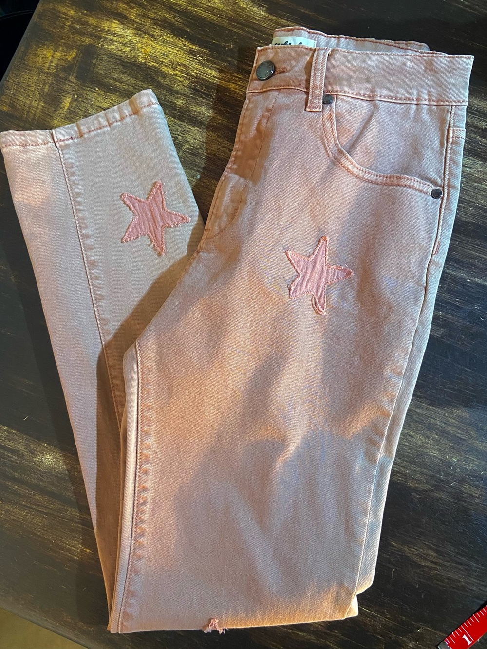 NWT Listicle Dusty Rose Star Patch Jeans Size Small